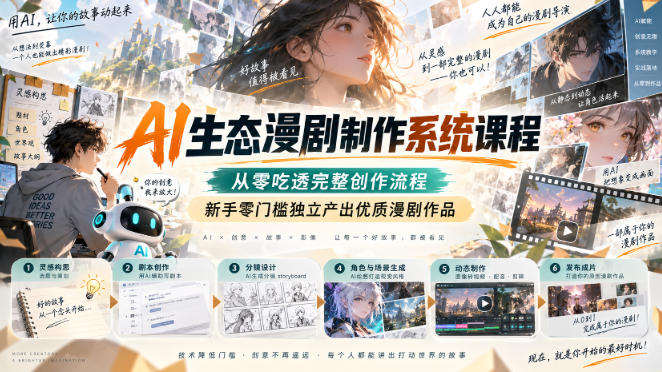 AI生态漫剧制作系统课程，从零吃透完整创作流程，新手零门槛独立产出优质漫剧作品-御文网