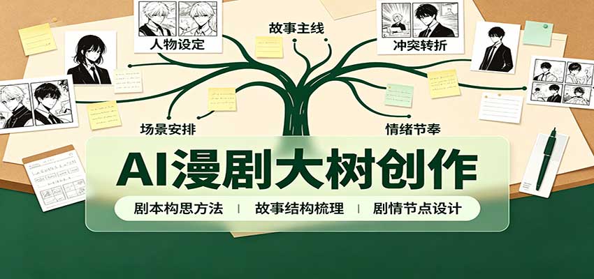 AI漫剧大树创作：剧本构思课程讲解，软件插件配置，配套工具资料完整梳理-御文网
