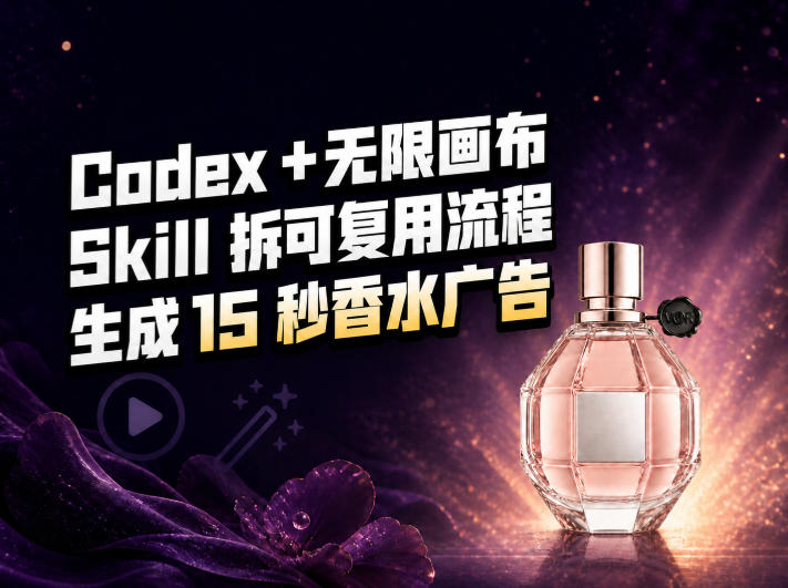 我把Amazon香水视频拆成Codex Skill:无限画布负责最后15秒-御文网