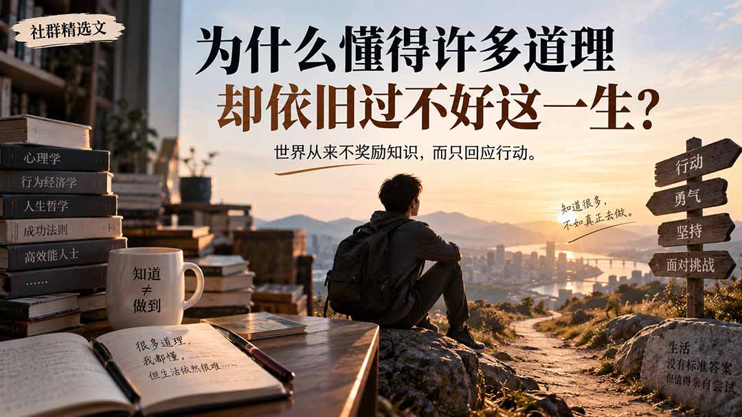 社群精选文:为什么懂得许多道理却依旧过不好这一生?-御文网