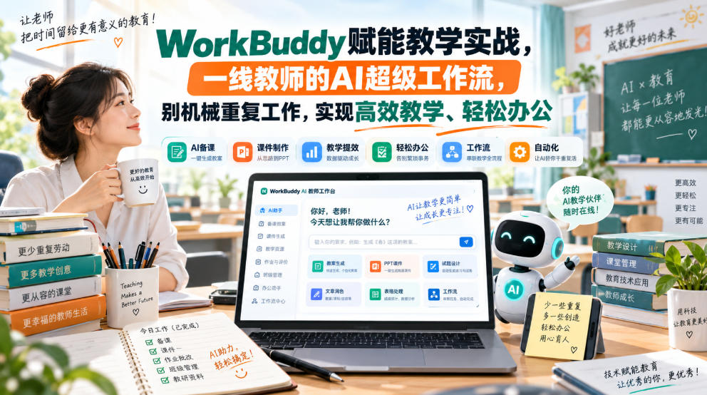 WorkBuddy赋能教学实战，一线教师的AI超级工作流，别机械重复工作，实现高效教学、轻松办公-御文网