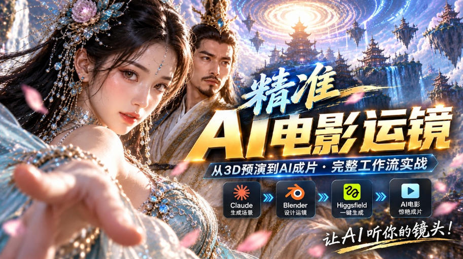 AI视频终于能精准运镜了！Claude+Blender+Higgsfield免费插件实测-御文网