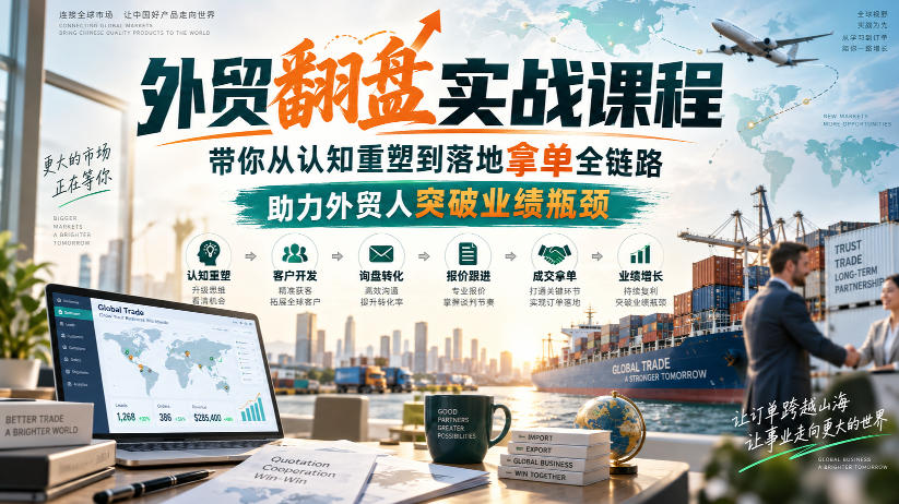 外贸翻盘实战课程,带你从认知重塑到落地拿单全链路,助力外贸人突破业绩瓶颈-御文网