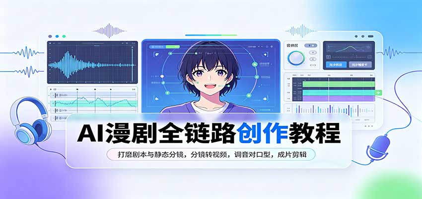 AI漫剧全链路创作教程：打磨剧本与静态分镜，分镜转视频，调音对口型，成片剪辑-御文网