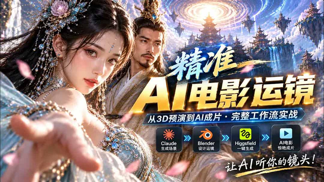 AI视频终于能精准运镜了！Claude + Blender + Higgsfield 免费插件实测-御文网