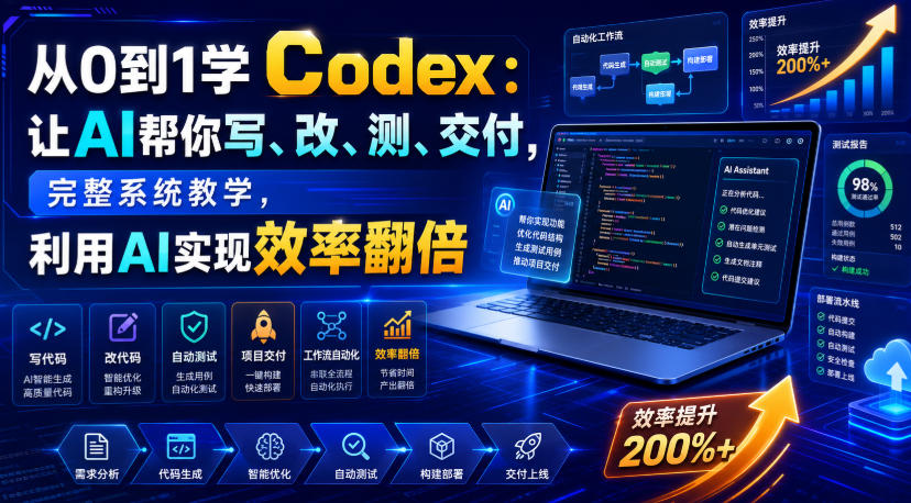 从0到1学Codex:让AI帮你写、改、测、交付,完整系统教学,利用AI实现效率翻倍(更新0918)-御文网