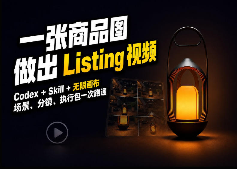 Codex+无限画布，把一张商品图变成可执行的Amazon Listing视频-御文网
