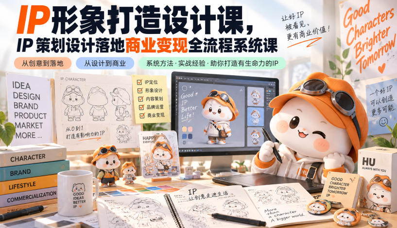 IP形象打造设计课,IP策划设计落地商业变现全流程系统课-御文网