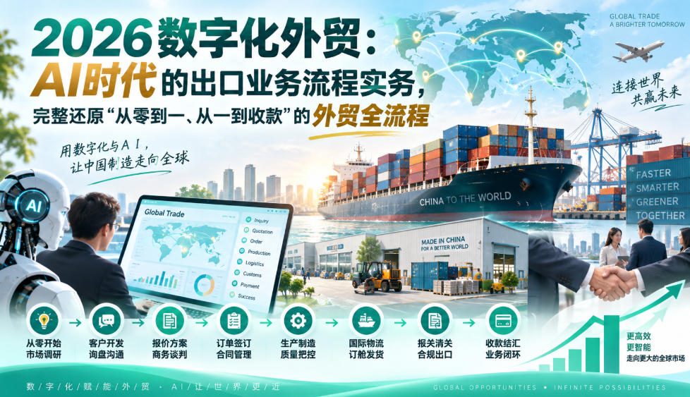 2026数字化外贸：AI时代的出口业务流程实务，完整还原”从零到一、从一到收款”的外贸全流程-御文网