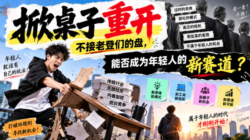 某公众号付费文章:掀桌子重开,不接老登们的盘,能否成为年轻人的新赛道?-御文网