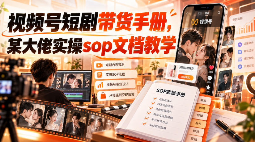 视频号短剧带货手册,某大佬实操sop文档教学-御文网
