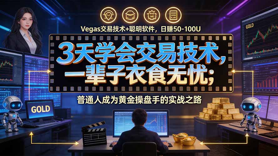 3天学会做交易，普通人快速成为操盘手” Vegas交易系统+聪明软件 ， 日赚50-1000U， 长期稳定，小白轻松上手-御文网