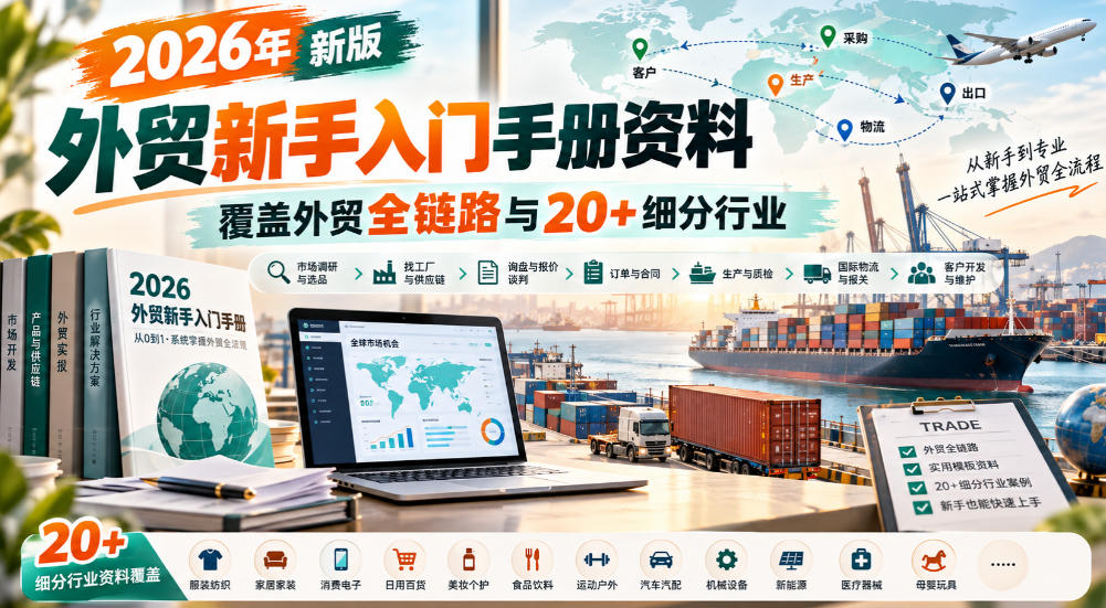 2026年新版外贸新手入门手册资料，覆盖外贸全链路与20+细分行业-御文网