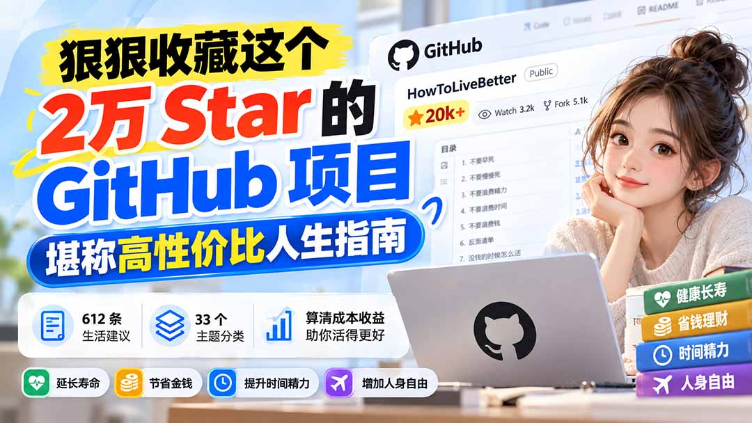 狠狠收藏这个 2 万 Star 的 GitHub 项目,堪称高性价比人生指南。-御文网