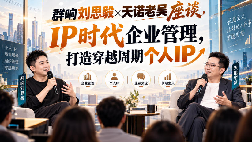 群响刘思毅×天诺老吴座谈,IP时代企业管理,打造穿越周期个人IP-御文网