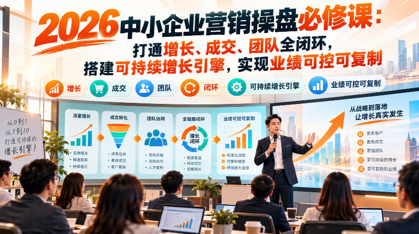 2026中小企业营销操盘必修课:打通增长、成交、团队全闭环,搭建可持续增长引擎,实现业绩可控可复制-御文网