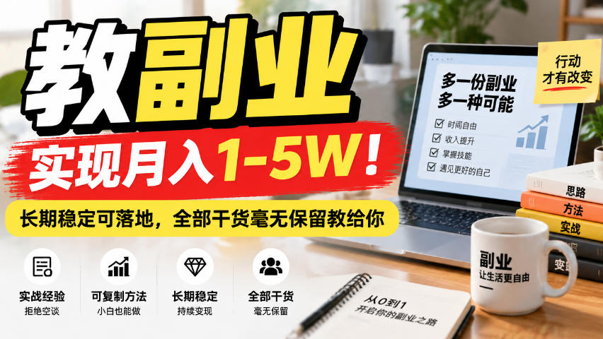 “教副业”实现月入1-5W！长期稳定可落地，全部干货毫无保留教给你【揭秘】-御文网
