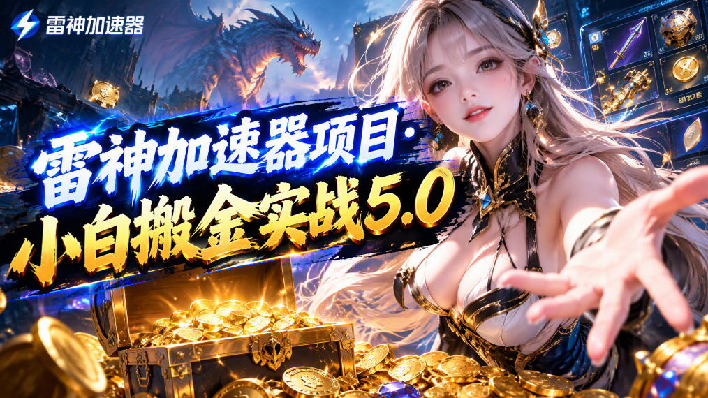 雷神加速器项目·小白搬金实战5.0，抖音W播100-150r，小白入局一天也能几十r-御文网