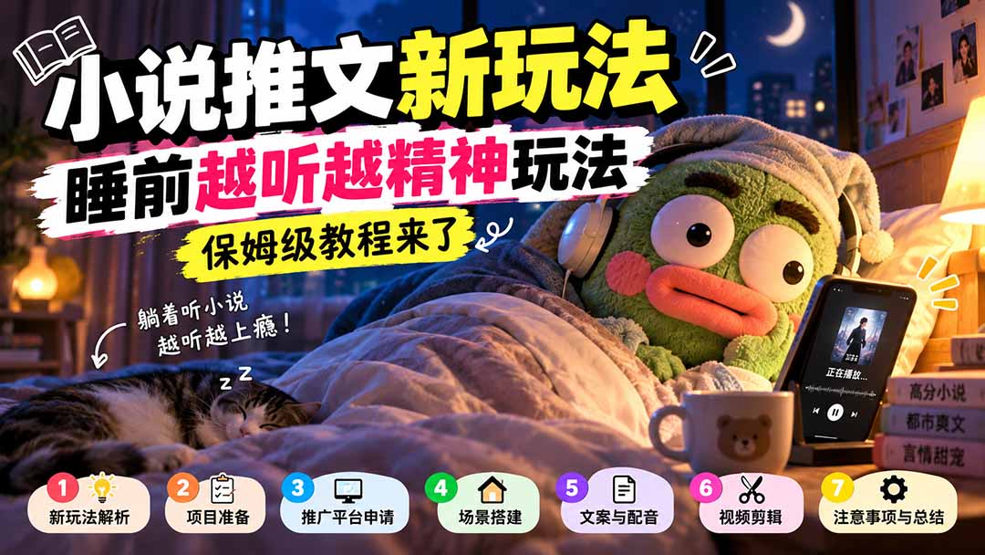 小说推文新玩法,睡前越听越精神玩法,保姆级教程来了-御文网